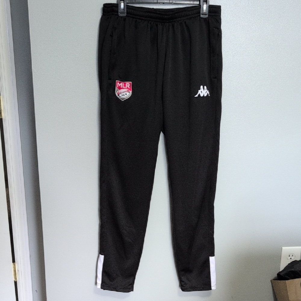 Kappa Black Joggers with Tapered Fit and Sporty Design MLR Logo 3XL